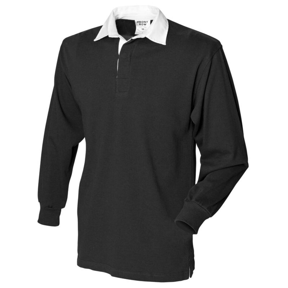 Front Row Mens Long Sleeve Sports Rugby Cotton Polo Shirt /T-Shirt/Top Szs S-3XL